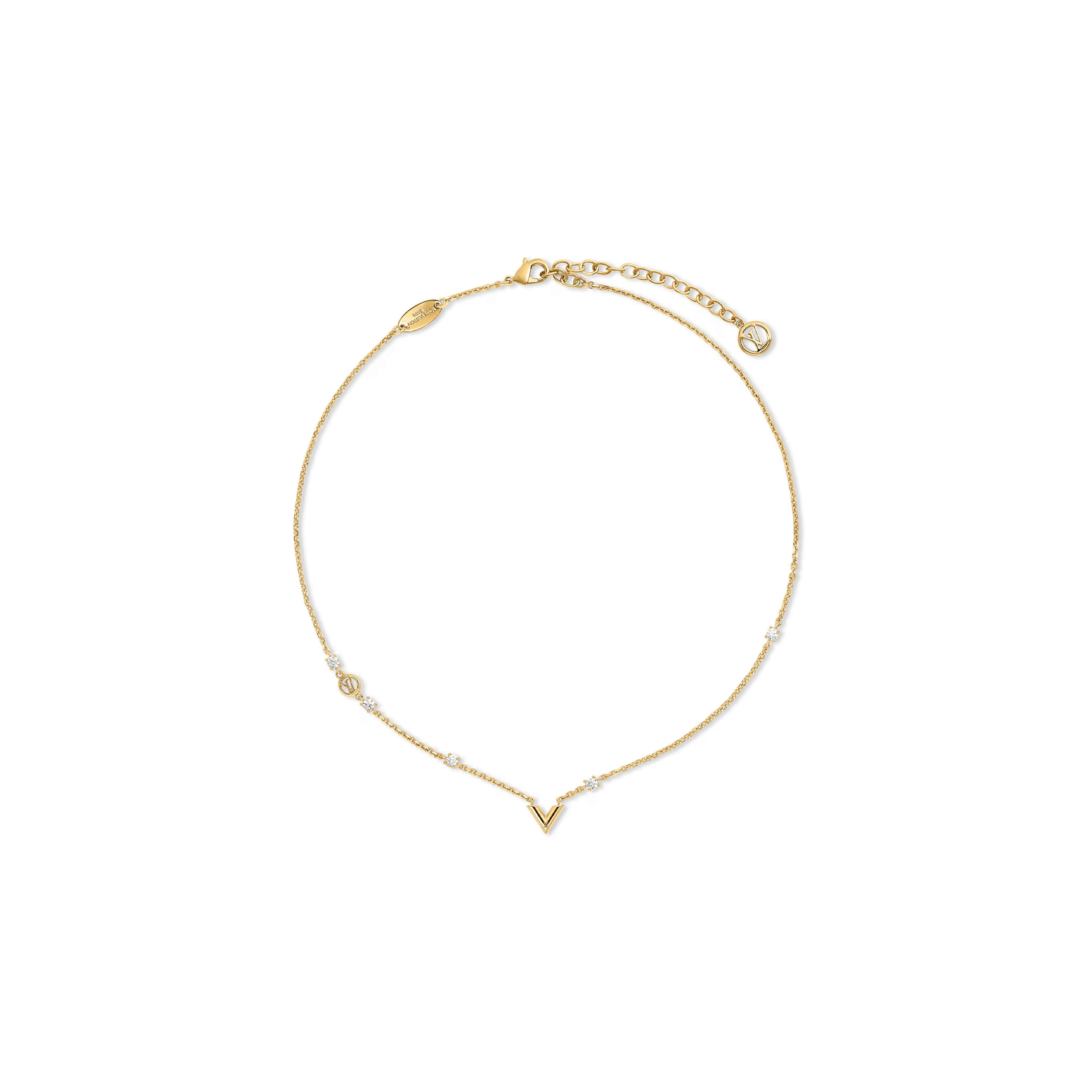LOUIS VUITTON ESSENTIAL V STRASS PM NECKLACE M04236